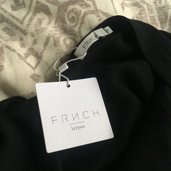 NWT FRNCH Black Mini Dress w/ Low Back, Bow Detail - Picture 7 of 7